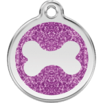 ID-bricka, hundben, glitter, XBN