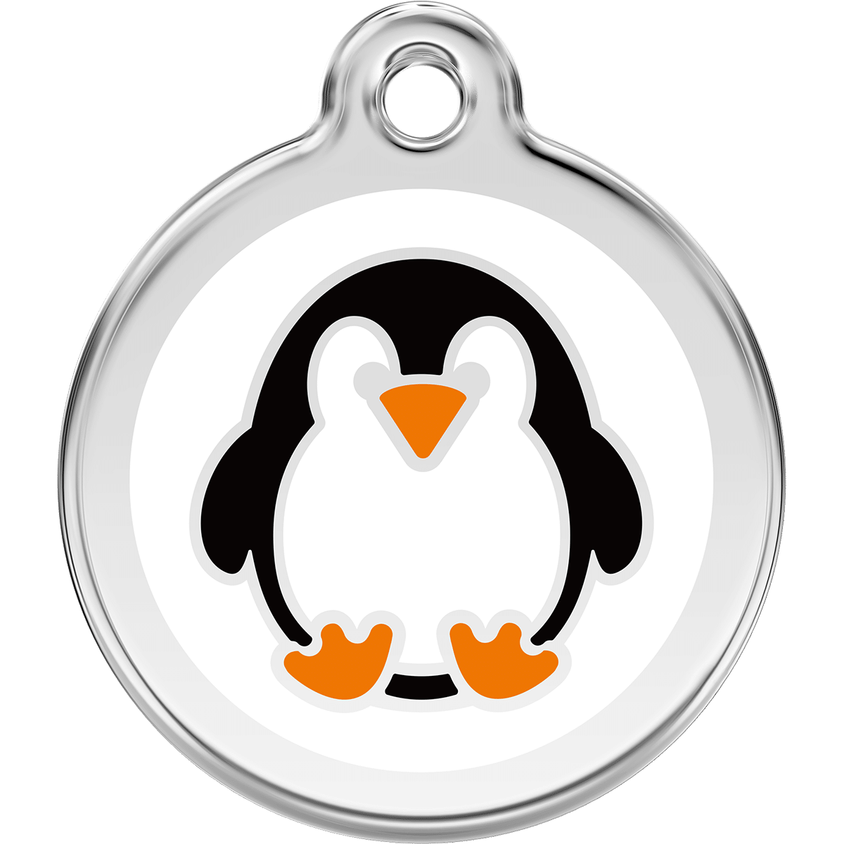 Gullig pingvin på namnbricka