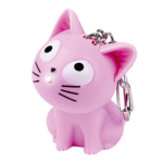 Nyckelring katt med lampa, rosa