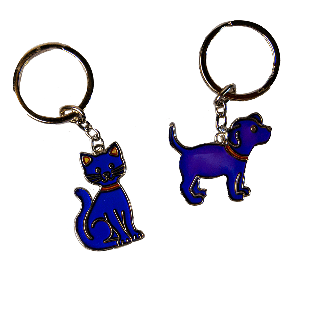 Nyckelringar med katt och hund som ändrar färg