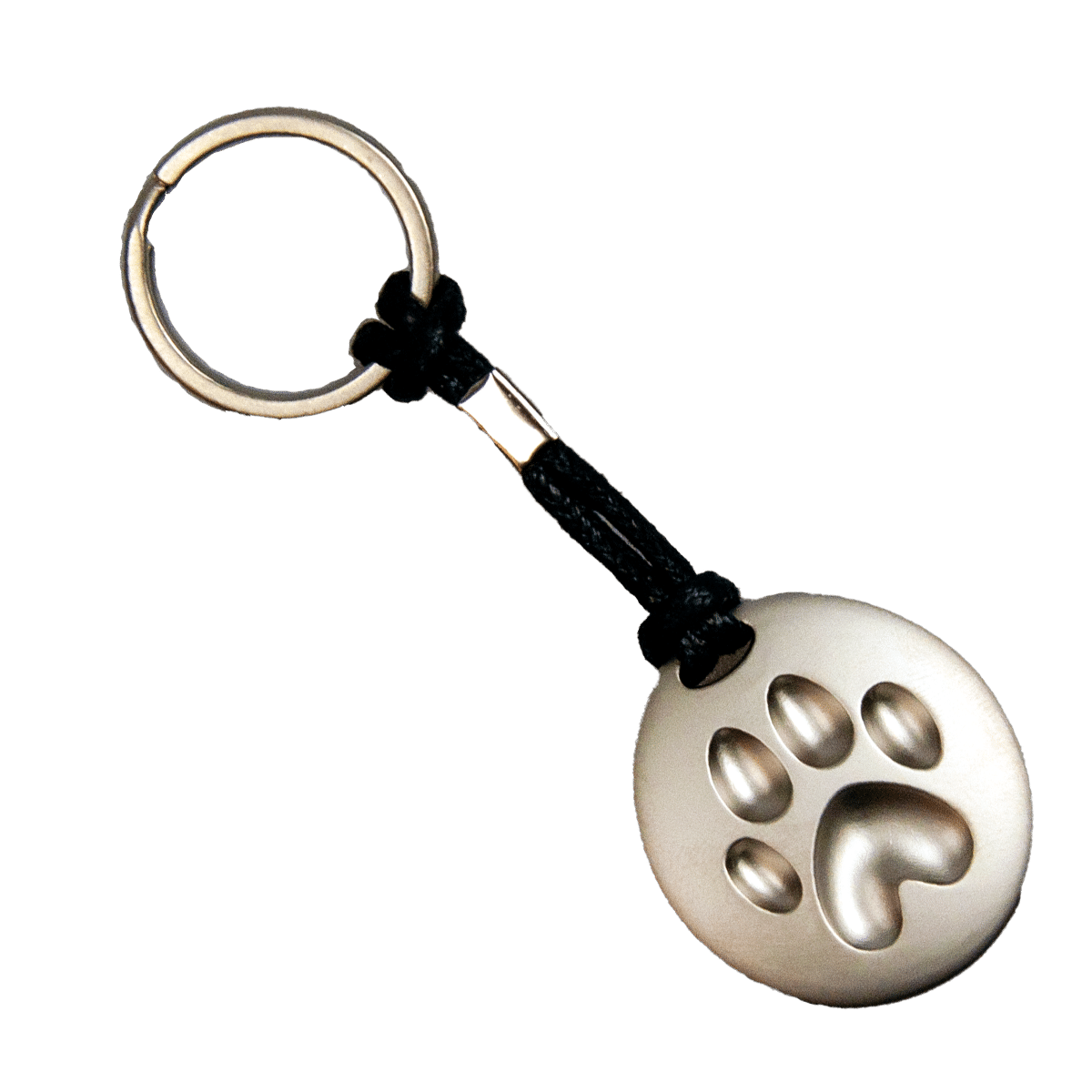 Elegant nyckelring i metall med tassavtryck