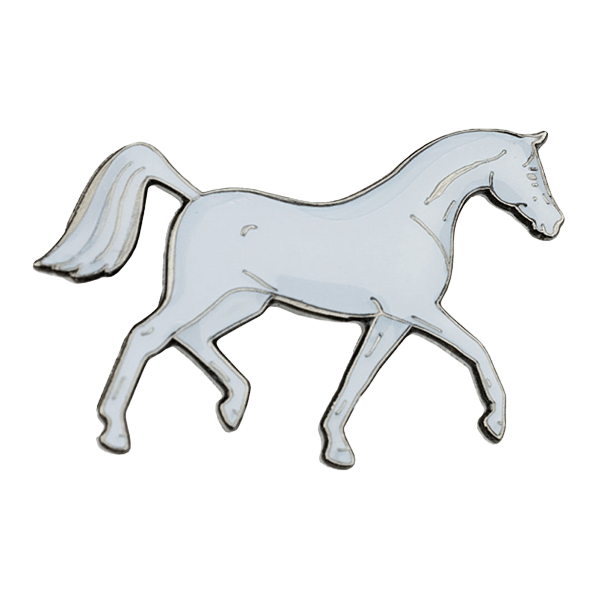 Sätt en vit häst på jackan- en pin