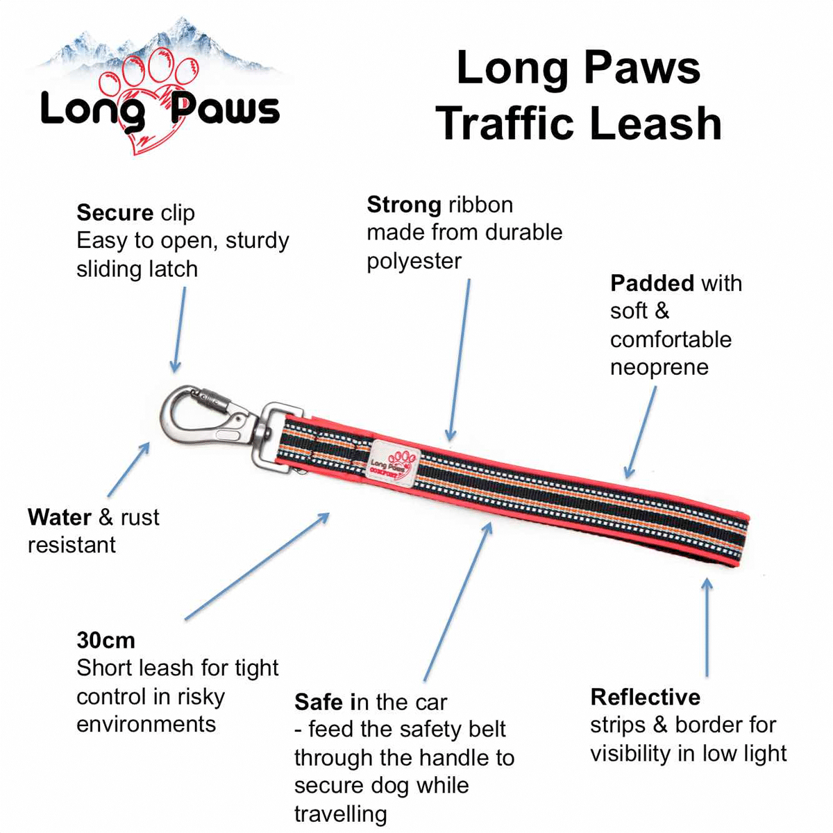 Long Paws trafikhandtag- bra då du behöver hålla in hunden