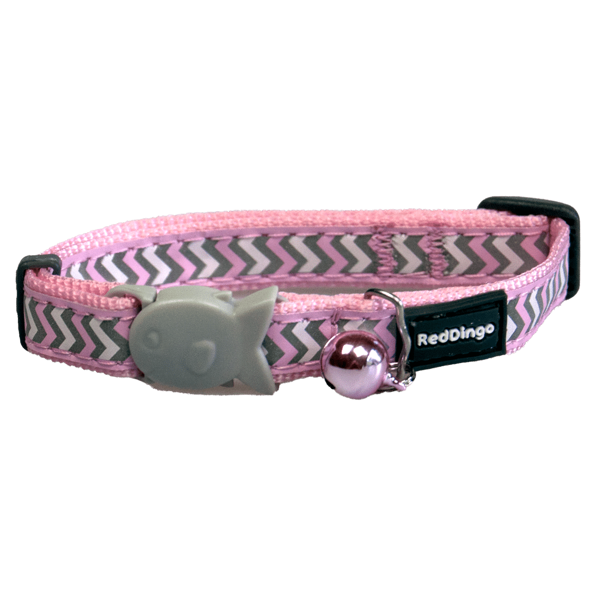 Fint katthalsband i rosa med reflex