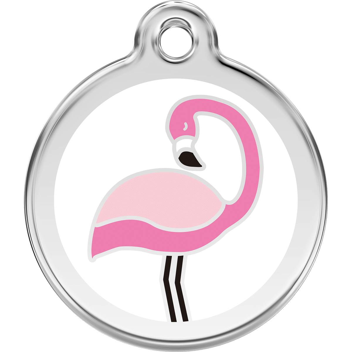 ID bricka med valfri gravyr- motiv en flamingo
