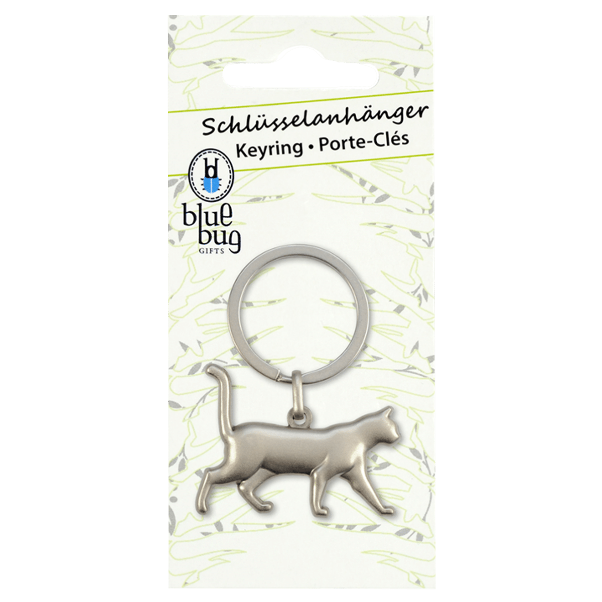 Elegant nyckelring- katt i formgjuten metall